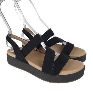 Naturalizer Soul Holla Sandals 9.5M Black Strappy Slingback Platform Open Toe